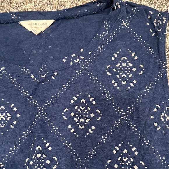 Lucky Brand Blue Sleeveless Tie Front Top - Picture 3 of 6